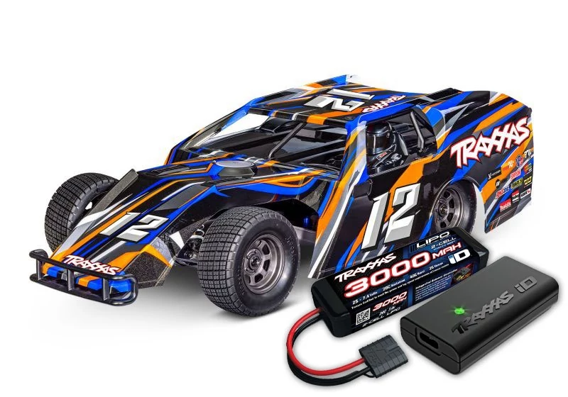 TRAXXAS Slash Modified BL-2S Blue 1/10 Dirt Oval Racer RTR Brushless akksival és töltővel